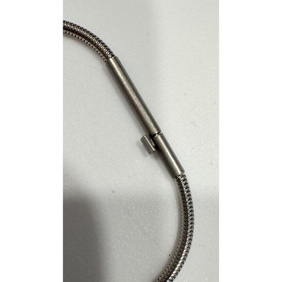 NWOT Humphrey Modern Stainless Steel Amethyst Necklace - Picture 5 of 5